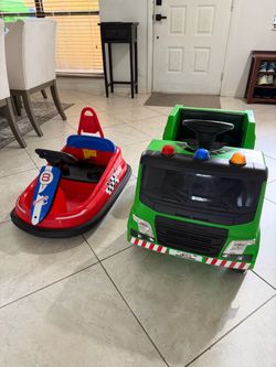 Kids Electric Race Car & Trash Truck