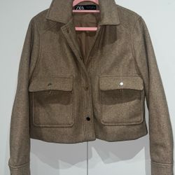 Zara Cropped Wool Coat