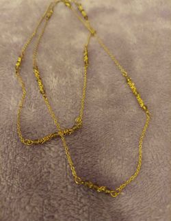 Long Beaded Station Chain Necklace 36 Inches