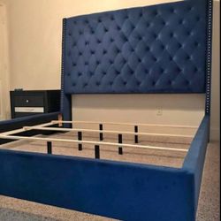 Blue 6 FT King Size Bed Frame (In Stock) ✨