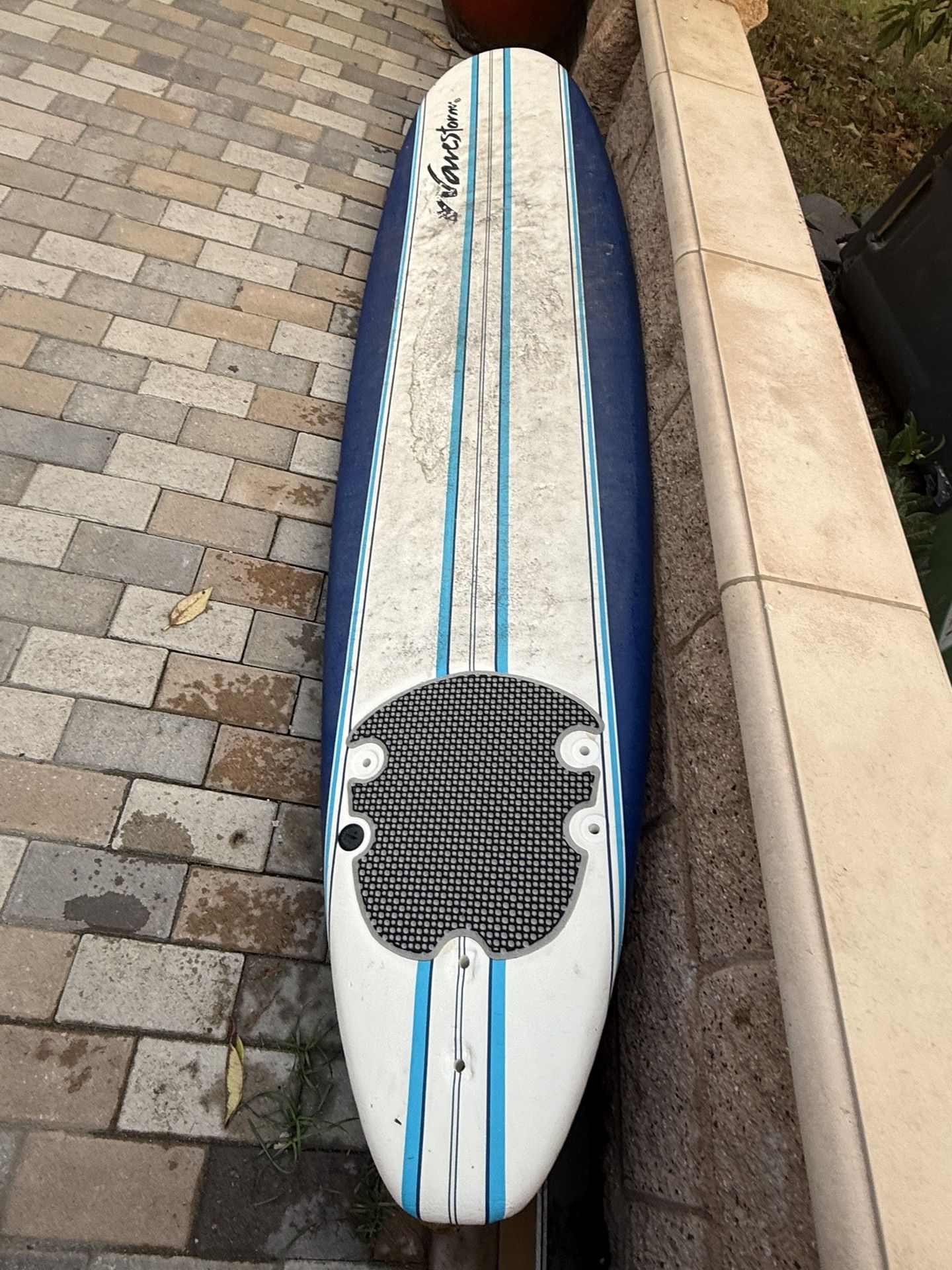 Wavestorm 8ft Classic Surfboard // Foam Wax Free Soft Top Longboard