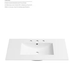 36 in. W x 18 in. D Single Sink Vanity Top  with 3-Faucet Holes