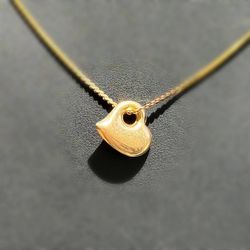 14k solid hollow gold love heart 💛 Pendant charm