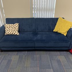 Blue Velvet Couch/Futon 