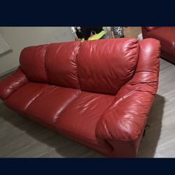 Red  Leather Couch