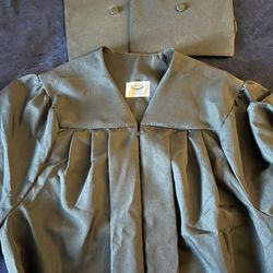 Black Graduation Gown And 2 Caps