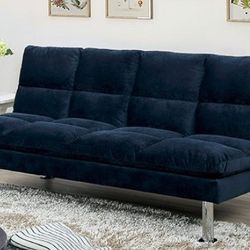 Brand New Navy Blue Contemporary Style Futon Sofa Sleeper