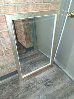 Gold and Silver Framed Wall Mirror 28" x40" including frame pickup only cash