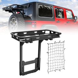 Jeep Wrangler JK Rear Cargo Basket on OE Tailgate