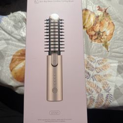 Cordless Curling Iron Brush, 3-in-1 Travel Hair Curler Straightener Brush, 7000mAh Rechargeable Mini Curling Iron Tool, 4 Temperatures/Fast Heating/An