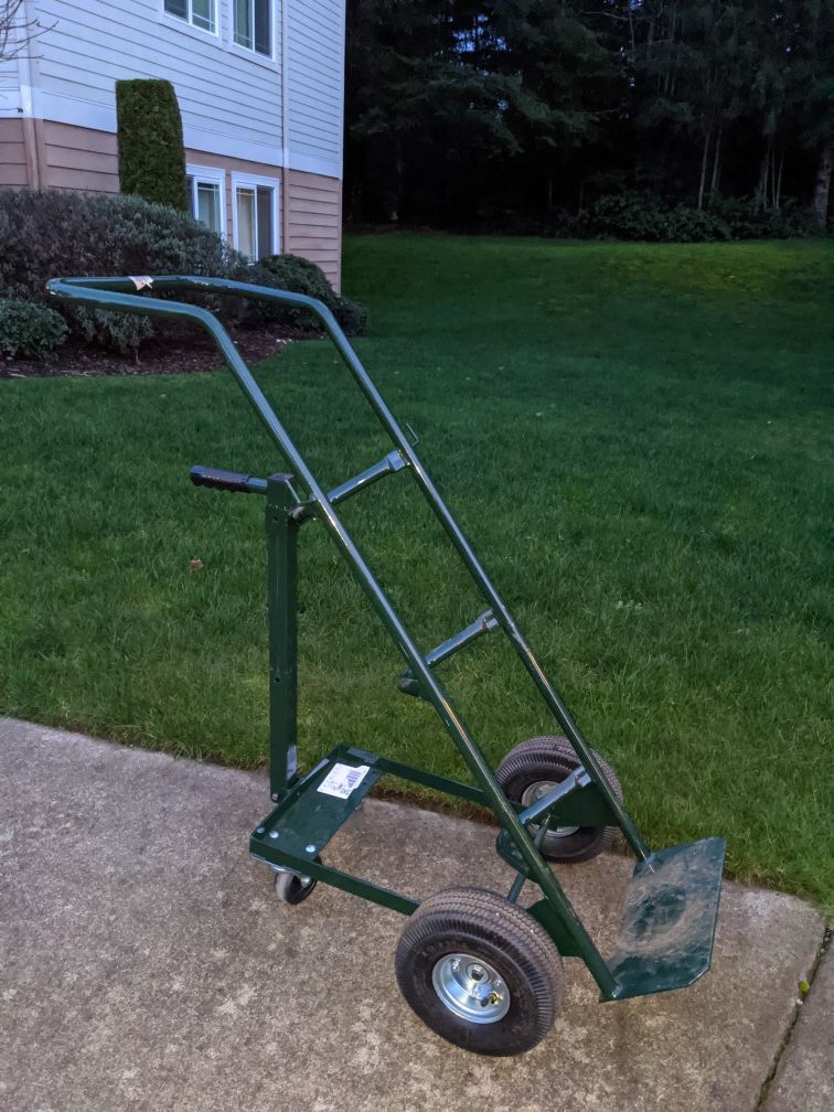 Convertible hand truck dolly cart for welding torch cylinder gas tank