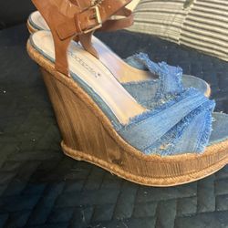 Denim Wedge 6” Heel Sandal By Shoedazzle