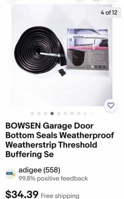 BOWSEN Garage Door Bottom Seals Weatherproof Weatherstrip Threshold Buffering