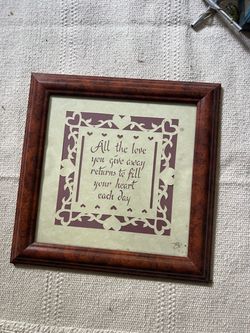 Framed Inspirational Quote Wall Art