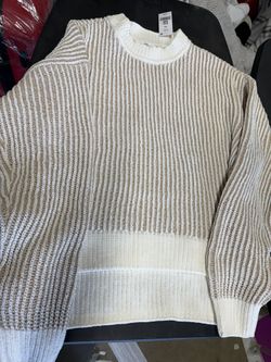 Women Sweater Cream/light Brown Size XS
