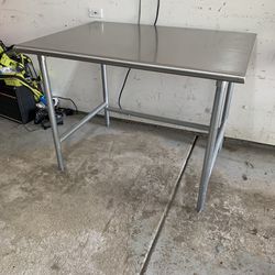 48x36 Open Base Stainless Steel Work Prep Table