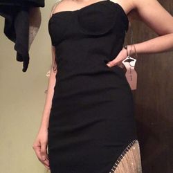 Black Jeweled Slim Dress
