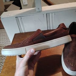 ECCO brown leather slip-on shoes size 12