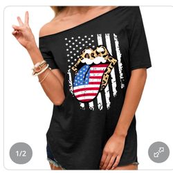 Camiseta patriótica estampada con la bandera estadounidense