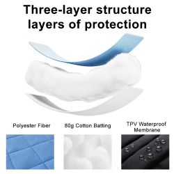 Diamond Grid Ultrasonic Waterproof Mattress Protector Gray Size Q