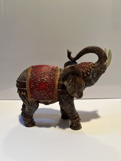 Decorative Elephant Figurine 9”H x 10”L