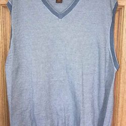 New  Men’s Big & Tall Oak Hill Birdseye Sweater Vest, (Blue) Size 4XL 