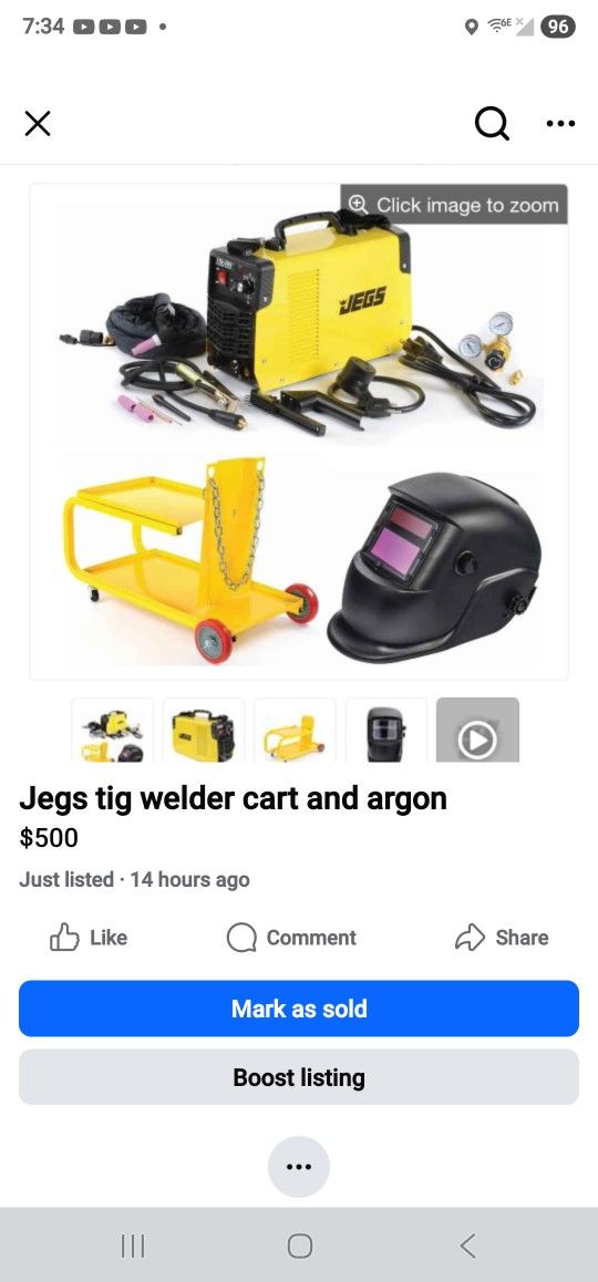Jegs Tig Welder With An Argon tank 