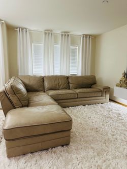 High-end, hard-to-find genuine leather sectional sofa 100% REAL  leather Great condition
