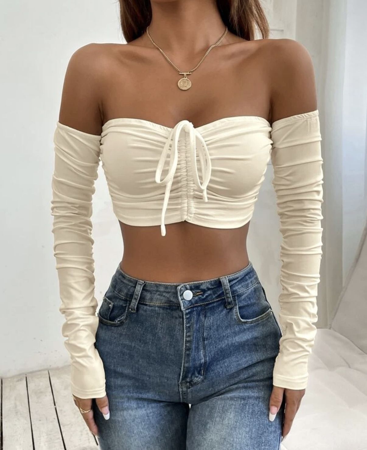 Off Shoulder Crop Top