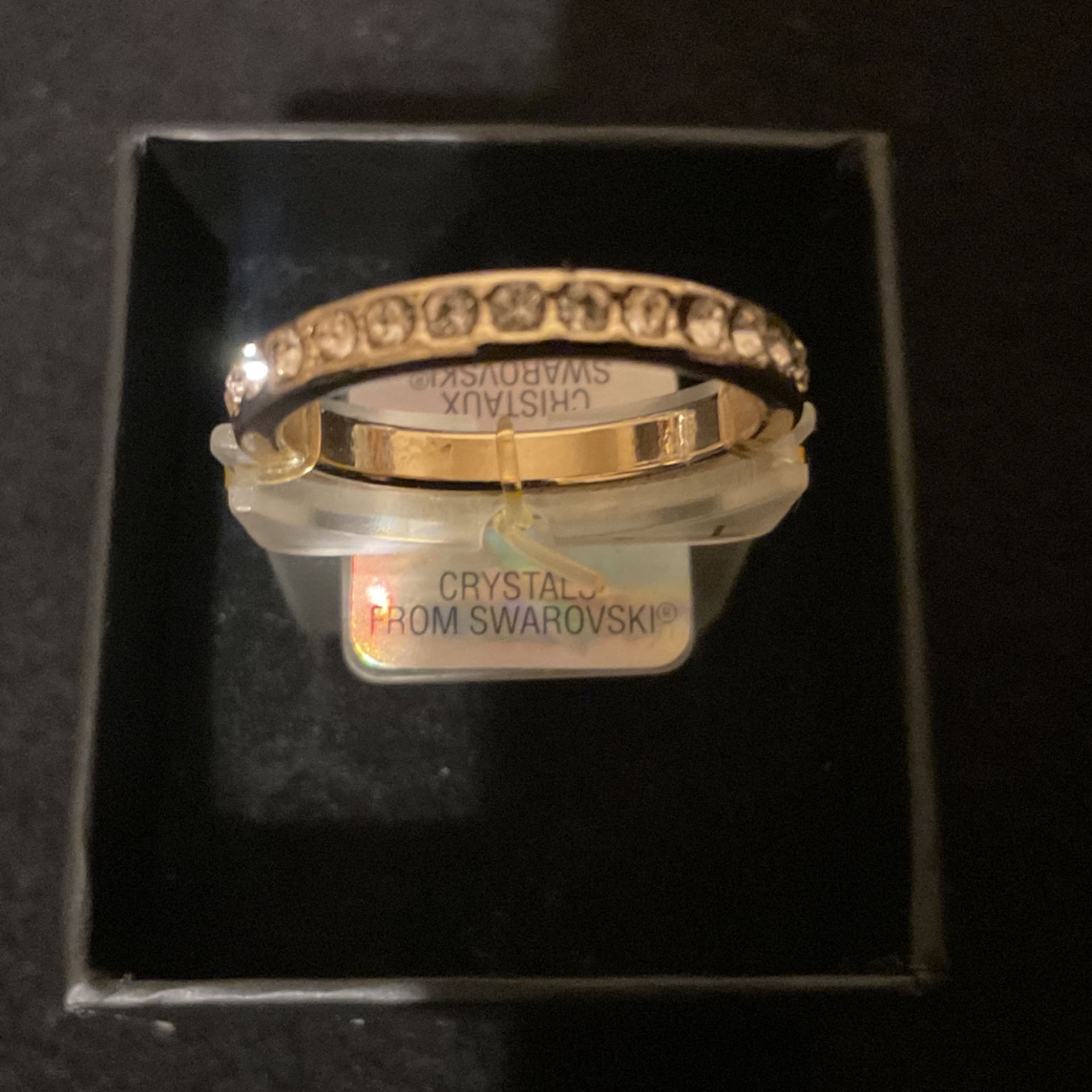 Goldtone Ring(band) With Swarovski Crystals ,by I AM…Size L=8-8.5