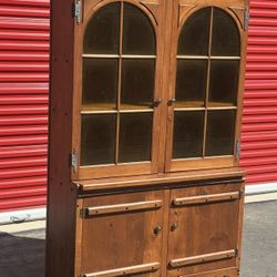 Amber Glass - China Cabinet - Mid Century 