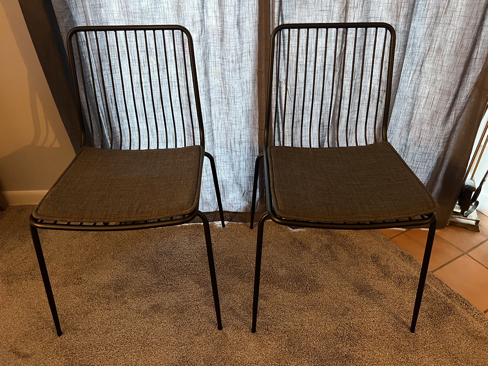 Set of 2 Sodra Rounded Seat Wire Dining Chairs Black - Threshold $30