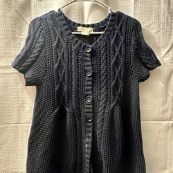 Michael Kors Black Short Sleeve Cardigan