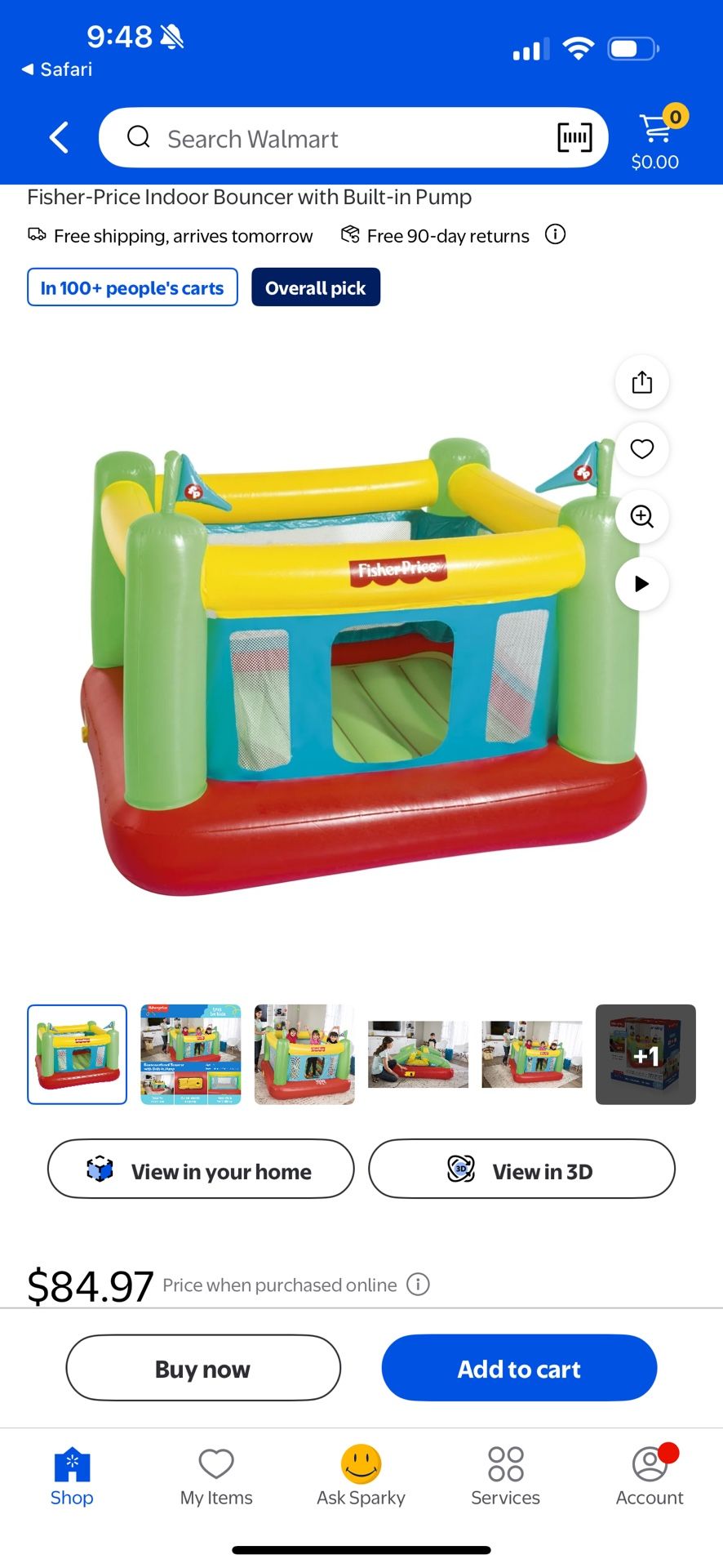Fisher-Price Indoor Bouncer with Built-in Pump