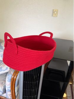 Red storage rope style basket NEW