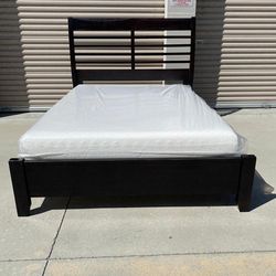 Queen bed frame with mattress