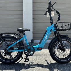DWMEIGI F1 750 Watts Folding Electric Bike In Blue