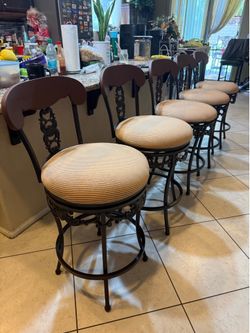 set of 5 heavy cast iron bar stool