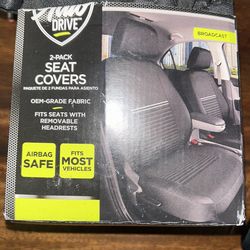 BRAND NEW   2  CAR  SEAT  COVERS   BLACK  $15