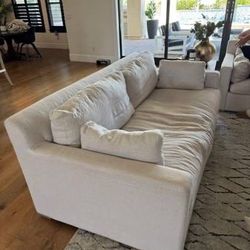 Off-white linen couch – Great Condition – Must Go TODAY 