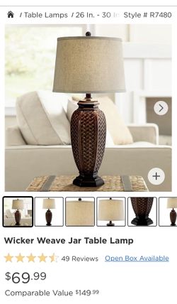 Wicker Lamps Set Of 2 