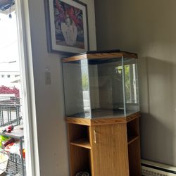 Wooden Stand And Fish Tank