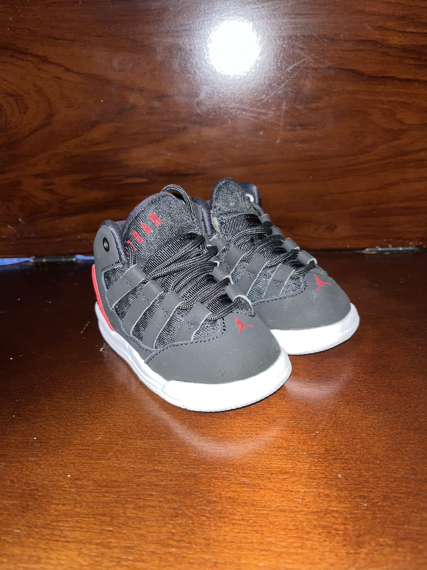 Air Jordan Max Aura “Black Gym Red” In Infant Size 4c