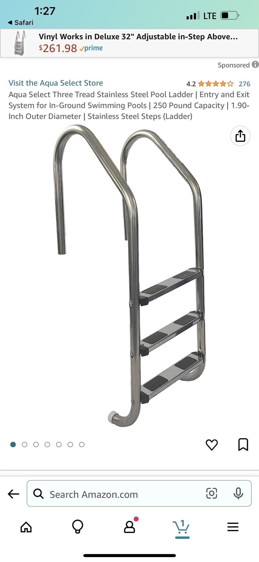 Inground swimming pool ladder