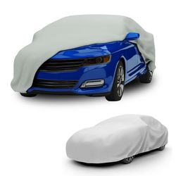 Budge Lite Car Cover, Indoor Protection, Breathable Dustproof Cover, Fits Full-Size Sedans Up To 264 Inches, Gray, Size