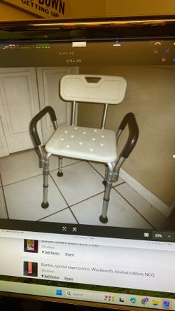 shower Chair With Arms And Back, 300 Pound Capacity