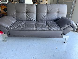 Futon convertible brown sofa bed
