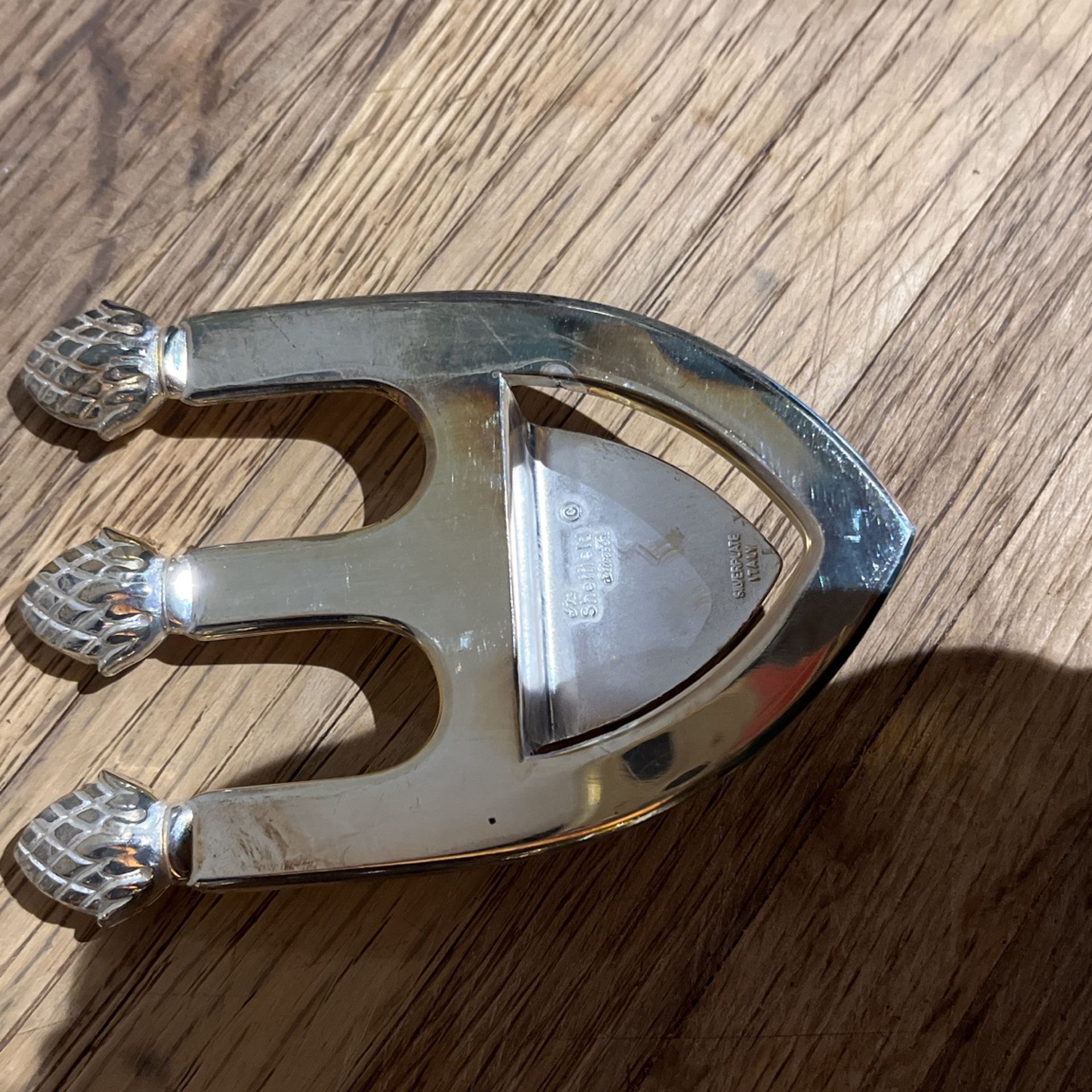 Vintage Sheffield Casserole Spoon Rest. The Sheffield Silver Co.; Silver Plate. Made In Italy.