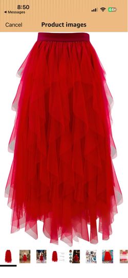 Red long skirt