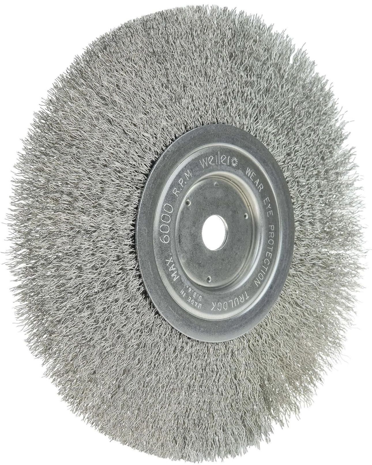 Weiler 01805 8" Narrow Face Crimped Wire Wheel, .0118" Stainless Steel Fill, 5/8" Arbor Hole, Made in the USA